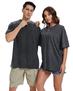 เสื้อยืดคอตตอน 100% ทรงโอเวอร์ไซส์ ซักกรด น้ำหนัก 280 กรัม ไหล่ตก คอกลม แบบเบสิค สำหรับผู้ชาย สไตล์วินเทจ แขนสั้น สีพื้น - Product Image 5