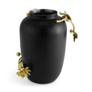 Jarrón alto de metal hecho a mano para exhibición en interiores, jarrón de metal de lujo contemporáneo para decoración del hogar. - Product Image 2