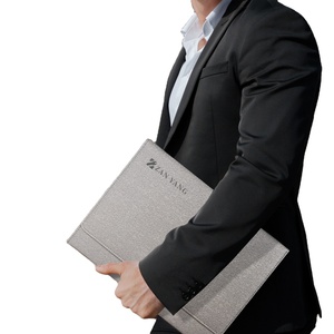Classic Gray Leather <b>Document</b> Bag Accordion <b>Folder</b> - Product Image 1