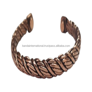 Bracelet en cuivre pur, magnifique, finition polie, pour femmes, bijou de mode en métal et article cadeau. - Product Image 3