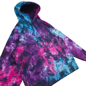 Sudadera con capucha personalizada Galaxy Tie Dye de algodón pesado, forro polar oversize, estilo urbano unisex, hombros caídos, lavado ácido - Product Image 3