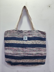 Bohemian Striped Canvas <b>Tote</b> <b>Bag</b> <b>With</b> Fringe Top Two Handles Open Closure For Shopping All Seasons Handmade woven <b>tote</b> <b>bag</b> - Product Image 4