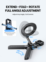 Support de téléphone pliable magnétique double face N52, support réglable sur 3 axes avec mousqueton, pour le golf, les voyages, le bureau, la maison et le bureau