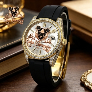 <b>Mens</b> Casual Wristwatch Featuring a Wide Face, Sculpted Side Edges and Distinctive Hour Markings - Product Image 5