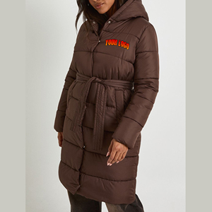 Chaquetas acolchadas brillantes de invierno premium, transpirables y a prueba de viento con cinturón, ropa de calle moderna, chaqueta acolchada para mujer - Product Image 4