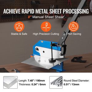 Cesoia Manuale per Lamiere Metalliche da 8 Pollici, Materiale Q235, Taglierina da Banco per Lavorazioni Artigianali, Lavorazione Acciaio Spesso, Funzioni Automatiche - Product Image 2