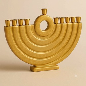 Ménorah Hanouka Moderne en Résine Violette, Porte-Bougies à 9 Branches, Décoration Juive Judaïque, Décoration de Maison pour les Fêtes, Cadeau au Design Unique - Product Image 6