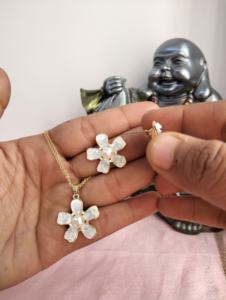 Ensemble de pendentifs en perles d'eau douce plaqué or, fabricant et fournisseur en gros - Product Image 3