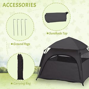 Carpa para Perros Plegable Gris Oscuro con Bolsa de Transporte para Perros Extra Grandes y Grandes, para Uso en la Playa, el Patio Trasero o en Casa - Product Image 6
