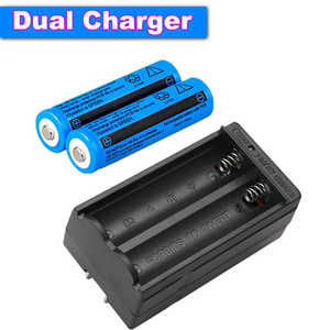 4 batteries cylindriques rechargeables au lithium-ion 18650 de 3000 mAh, 1 chargeur double inclus pour lampes de poche et lampes frontales - Product Image 5