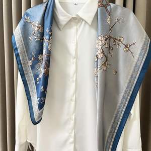 Pañuelos de seda personalizados de alta calidad para mujer, de poliéster satinado, estampados, grandes, para eventos, primavera, verano, otoño. - Product Image 6