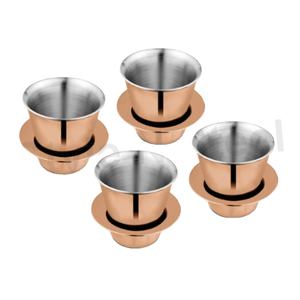 Ensemble de 4 tasses à café à double paroi en acier inoxydable Dabra en gobelets avec design classique doré Ensemble de tasses à thé à double paroi avec poignée - Product Image 1