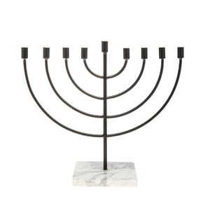 Brass Menorah 9 Arms Candelabra Religious Candle Holder Durable Gold Finish Tabletop <b>Decor</b> Wedding <b>Decoration</b> <b>Table</b> Accessories - Product Image 3