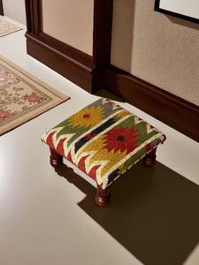 Luxury Stylish Multicolor Wool Jute Handwoven <b>Stool</b> Traditional Design Square Shape Eco-Friendly for Premium Home Decor Living - Product Image 4