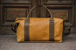 Sac de voyage week-end vintage en cuir véritable unisexe grande capacité avec compartiment technique portable et léger LDB-0323 - Product Image 2