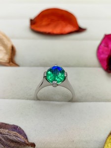 Bague en quartz arc-en-ciel des Caraïbes, bijou en cristal coloré, cadeau de mode élégant pour femmes et jeunes filles, bague de mariée - Product Image 4