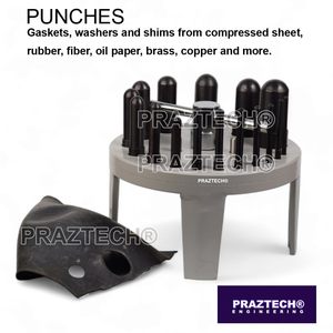 PRAZTECH® Gasket Washer Shims Hole Punch <b>Table</b> <b>Set</b> | 6–38mm | 16 pcs Hollow Punch Kit for Rubber, Copper, Brass & Fiber - Product Image 2