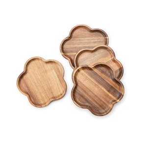 Eco-friendly Acacia Wooden <b>Coasters</b> <b>for</b> <b>Drinks</b> Flower Shaped with Stand Flower Design Rustic Decor <b>for</b> Table from Vietnam - Product Image 2