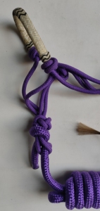Harnais pour cheval en corde avec muserolle en cuir brut, disponible dans toutes les couleurs, accessoires en laiton massif, réglable, confortable et durable. - Product Image 2