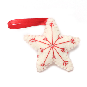 Ornement de Noël artisanal avec broderie rouge, fausse fourrure, design de dessin animé mignon, couleur personnalisable, décoration intérieure - Product Image 3