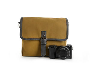 Sac à bandoulière vintage en cuir et toile avec fermeture éclair pour appareil photo reflex numérique, étanche et antichoc, pour voyage et photographie LCCB-0011 - Product Image 3