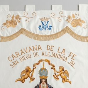Bandera Decorativa Vintage de Seda Bordada con Flecos para Eventos, Pancarta Personalizada para Exhibición - Product Image 2
