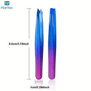 Pince à épiler sourcils professionnelle multicolore effet plasma, à pointe inclinée en acier inoxydable, outil de beauté haute précision pour l'épilation - Product Image 3