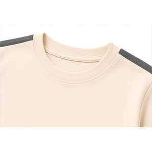 Conjunto de Pijama de Verano para Niños, Camiseta de Manga Corta de Algodón y Spandex, Pantalones Largos, Diseño Informal con Gráficos de Dinosaurios Beige - Product Image 3