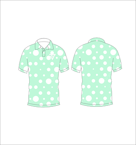 Camisa Polo de Hombre, Color Blanco Menta Claro, con Diseño de Puntos, Sublimación Personalizada, Manga Corta, Verano, Casual, Transpirable, Ligera, para Golf - Product Image 3
