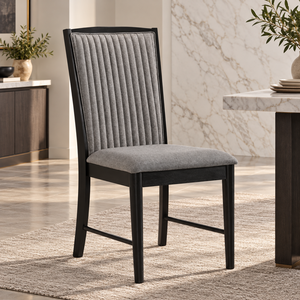 Silla Tapizada Negra con Estructura de Madera, Silla de Comedor, Proveedor Premium de Malasia, Muebles para el Hogar y la Cocina, Asientos para Proyectos Residenciales - Product Image 1