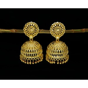 Tradición India Tendencia Única Gota Jumkhi Pendientes Moda Jhumka Pendiente Chapado en oro Pendiente Indio Jhumka Accesorio de joyería - Product Image 3