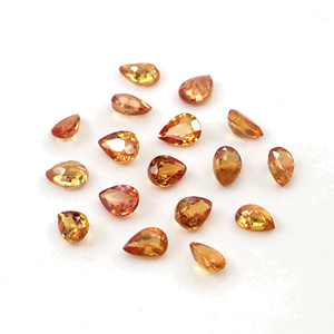 Saphirs oranges naturels non traités, taille poire, 4x5mm, pierres précieuses naturelles facettées pour la création de bijoux - Product Image 1
