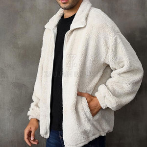Veste en laine à épaules tombantes en tissu doux pour hommes, matière chaude et confortable, coupe décontractée, vêtement d'extérieur, fabrication sur mesure en gros par l'usine - Product Image 4