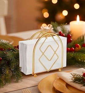 Finest Quality Gold Finished Metal Napkin Holder And Stand Elegant Indoor Home <b>Dining</b> <b>Table</b> Organizer For Paper Napkin Storage - Product Image 4