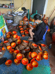 Juego de 3 Tazones para Ensalada Modernos, Multifuncionales y Ecológicos, Hechos a Mano con Cáscara de Coco Natural, Texturas Coloridas, Más Vendidos - Product Image 4