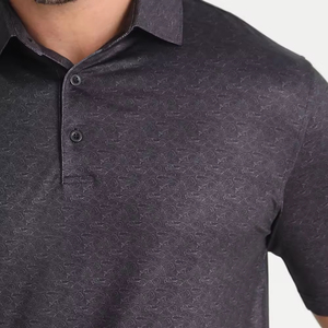 Polo de punto elástico con logotipo personalizado, cuello alto, para hombre, estampado, de alto rendimiento, para golf, gran venta de verano - Product Image 3