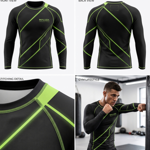 Custom Printed Short Sleeve Jiu Jitsu Rash Guard <b>Compression</b> Shirts Eco-Friendly Breathable Quick Dry Unisex Surfing Swimming - Product Image 5