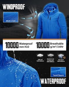 Blouson Bomber Homme Hiver Imperméable Coupe-Vent à Capuche Imprimé Animal Chauffant Séchage Rapide 100% Polyester Style Urbain - Product Image 6