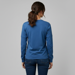 T-shirt uni à manches longues et col bateau pour femme, coupe ajustée, doux pour la peau, anti-boulochage, vente en gros, taille OEM - Product Image 2
