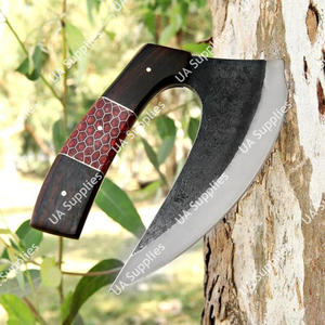 มีดตัดพิซซ่าทำมือจากเหล็กกล้าไร้สนิม มีดเชฟอูลู มีดทำมือจากอลาสก้า เหมาะสำหรับงานตัดในครัวทุกวัน มีดคุณภาพเยี่ยม OEM - Product Image 2