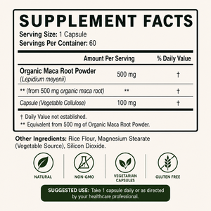 Cápsulas de Maca Premium OEM 500mg, Suplemento Natural de Extracto de Raíz de Maca para Energía, Resistencia, Vitalidad y Apoyo al Bienestar Diario - Product Image 4
