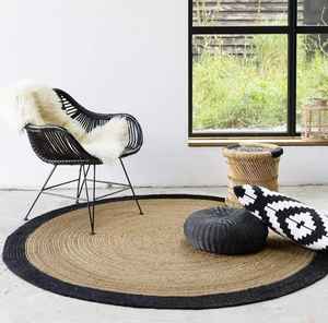 Alfombra decorativa lavable hecha de yute y algodón para dormitorio y sala de estar. - Product Image 5