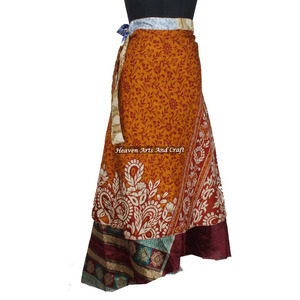 Reversible Silk Magic 38inch <b>Wrap</b> <b>Skirt</b> Halter Tube Plus Size Vintage Silk Magic 38inch <b>Wrap</b> <b>Skirt</b> Halter Indian <b>Wrap</b> Around - Product Image 5
