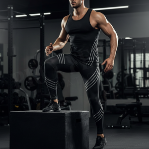 Multi Purpose Wear Compression Leggings Custom Printed Quick Dry Gym Running Tights Stretch Fitness Training Athletic Pants Men - Product Image 3