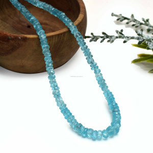 Natural <b>Neon</b> Blue Rondelle Shape Gemstone Beads 16-Inch 3.5-6.5 mm Handmade Strand for Bracelet Jewelry Facets Appetite Faceted - Product Image 2
