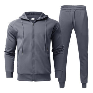Wholesale Custom Brand 2026 Autumn Men's Plus Size Breathable Heavyweight 100% Cotton 2 in 1 Track Suit <b>Sets</b> with 3D <b>Embroidery</b> - Product Image 1