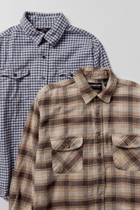 Chemises en flanelle décontractées à manches longues pour hommes grandes tailles, 100 % coton, à carreaux, avec fermeture boutonnée dissimulée et coupe ample – Vente en gros - Product Image 6