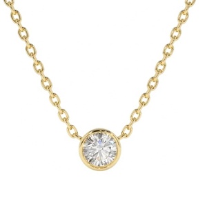 Collier de laboratoire en diamant flottant, pendentif de Solitaire, collier en diamant flottant, cadeau de mariée 14k pour elle - Product Image 1