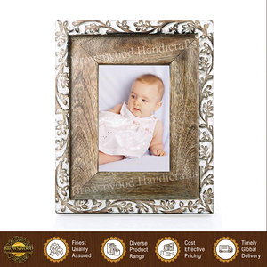 Factory Price Elegant Design Burnt White Antique Wall <b>Mount</b> Home Decoration Use Solid Mango Wood Photo <b>Frame</b> from India - Product Image 4