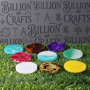 Multicolor Resin <b>Round</b> Eco-Friendly Non-Slip Coaster Decorative Beverage <b>Mats</b> for Modern Tabletop Decor - Product Image 2